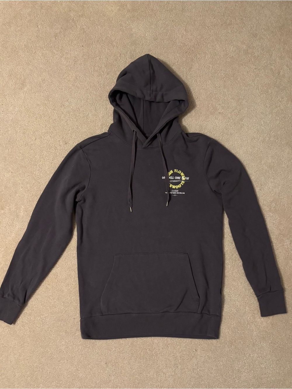 Dark gray Pullover Hoodie with Yellow Logo